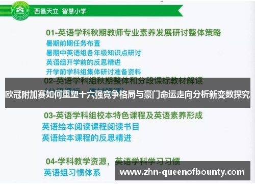 欧冠附加赛如何重塑十六强竞争格局与豪门命运走向分析新变数探究 欧冠附加赛如何重塑十六强竞争格局与豪门命运走向分析新变数探究